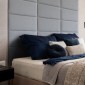 Upholstered Headboard Panel - 60 x 30cm - Grey