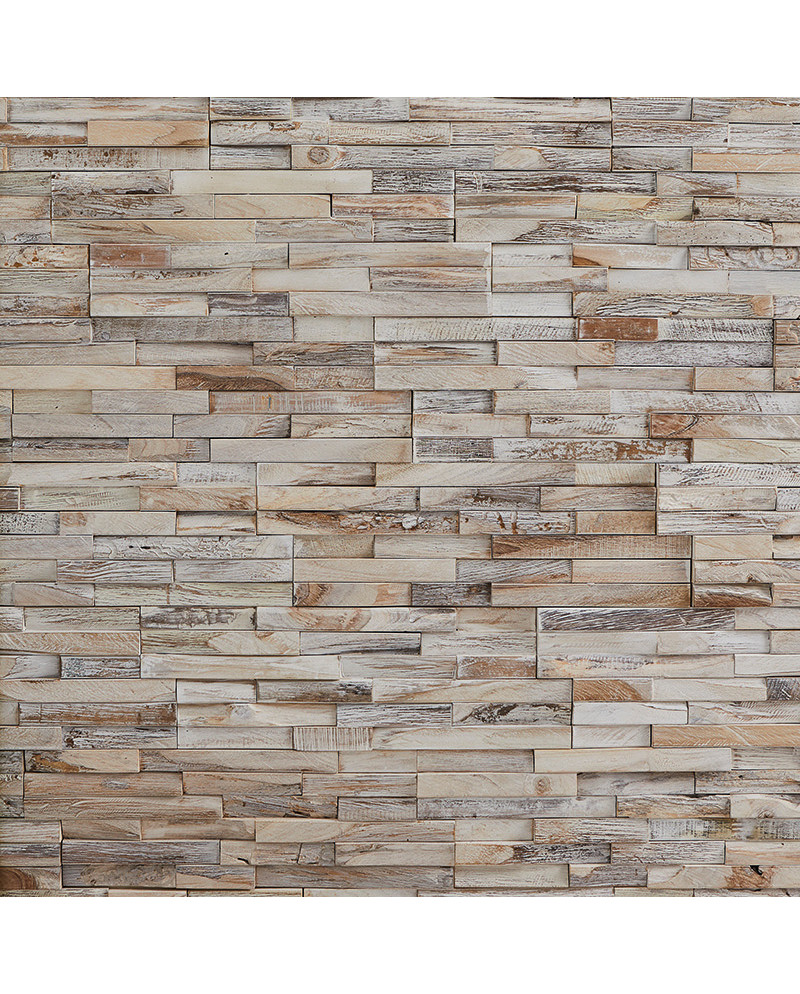 Reclaimed White Wash Teak - Wooden Cladding Wall Panel